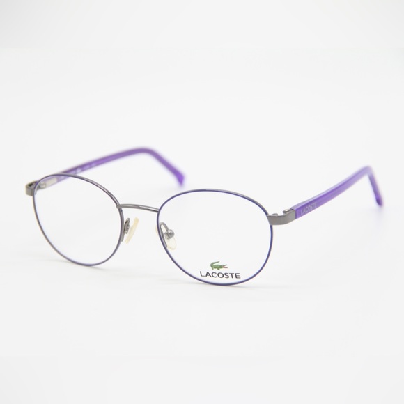 Lacoste Accessories New Lacoste Kids Eyeglasses L34 Purple Metal
